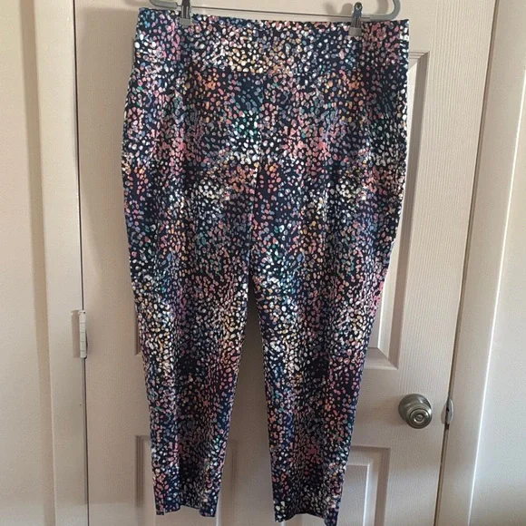 Zac & Rachel Navy Multicolor Patterned Pants - Picture 1 of 2